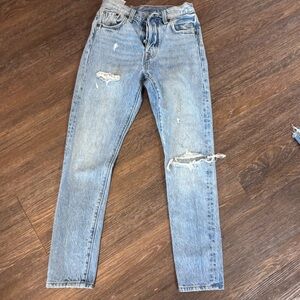 Levi's Light Blue 501 skinny Distressed Jeans